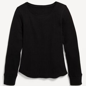 Old Navy Thermal Knit Long Sleeve Tee Black Sz XL (14-16 Plus Girls)
